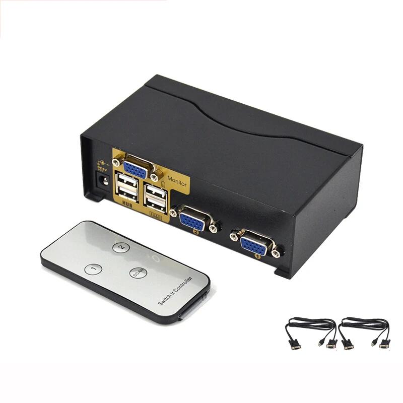 USB Kvm ġ VGA й Schalter  Drucker Verbinden Tastatur Maus 2 PCs Verwenden 1  (̺ )